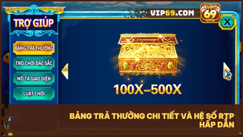 Bắn Cá Long Vương VIP69 | Săn cá đổi thưởng, trúng lớn từng phát bắn 3 Thưởng lớn lên tới 4500X với hệ số trả thưởng cực hấp dẫn và phong phú.