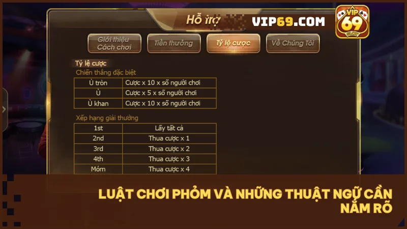Khám phá game bài Phỏm Vip69 với tỷ lệ đổi thưởng hấp dẫn 4 Nắm rõ thuật ngữ cơ bản giúp bạn chơi hiệu quả và tránh mất điểm không đáng