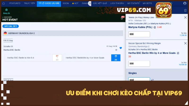 Kèo chấp VIP69 được cộng đồng cược thủ đánh giá minh bạch, rõ ràng và ít bị "gài kèo"