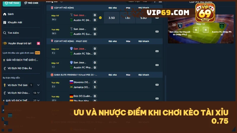 Kèo tài xỉu 0.75 (3/4 trái): Giải thích & hướng dẫn cách chơi hiệu quả 4 Ưu điểm là giảm rủi ro khi thắng nửa nhưng lợi nhuận không tối đa.